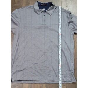 Nike Tiger Woods Collection Mens XL Blue White Stripe Fit Dry Golf Polo Shirt